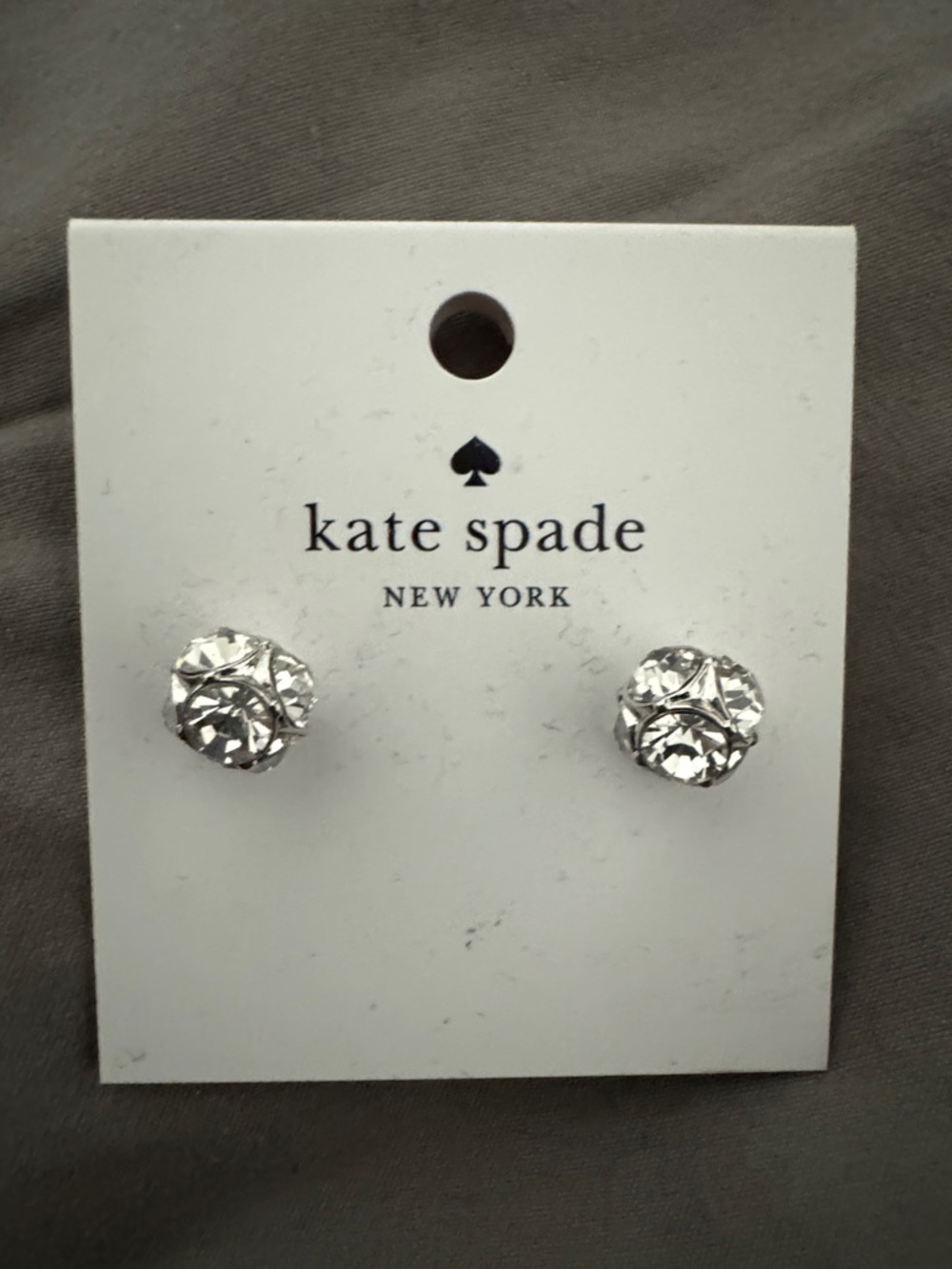 kate spade Clear Crystal Cluster Stud Earrings - Silver Tone